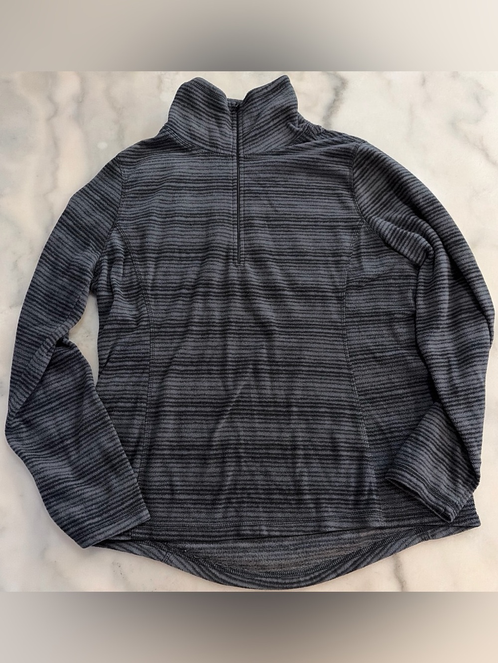 Old Navy Men's Zip-Front Striped Pullover - Charcoal Black